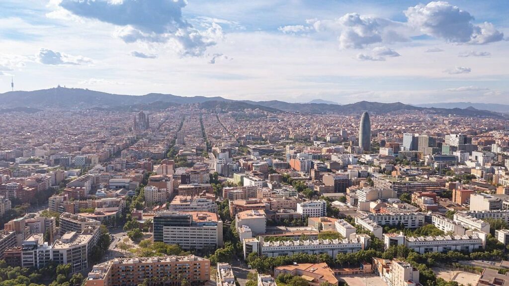 Aerial view of Barcelona, Spain